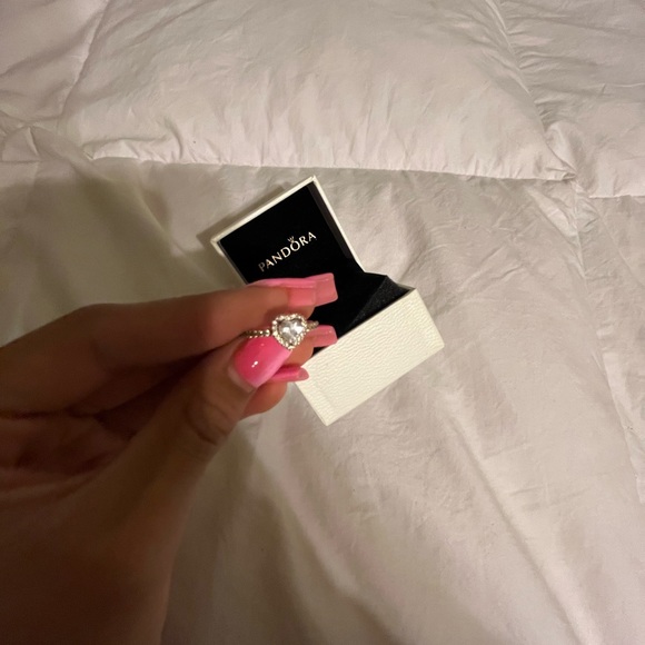 Pandora Sparkling Elevated Heart Ring - Promise Ring - Picture 5 of 6